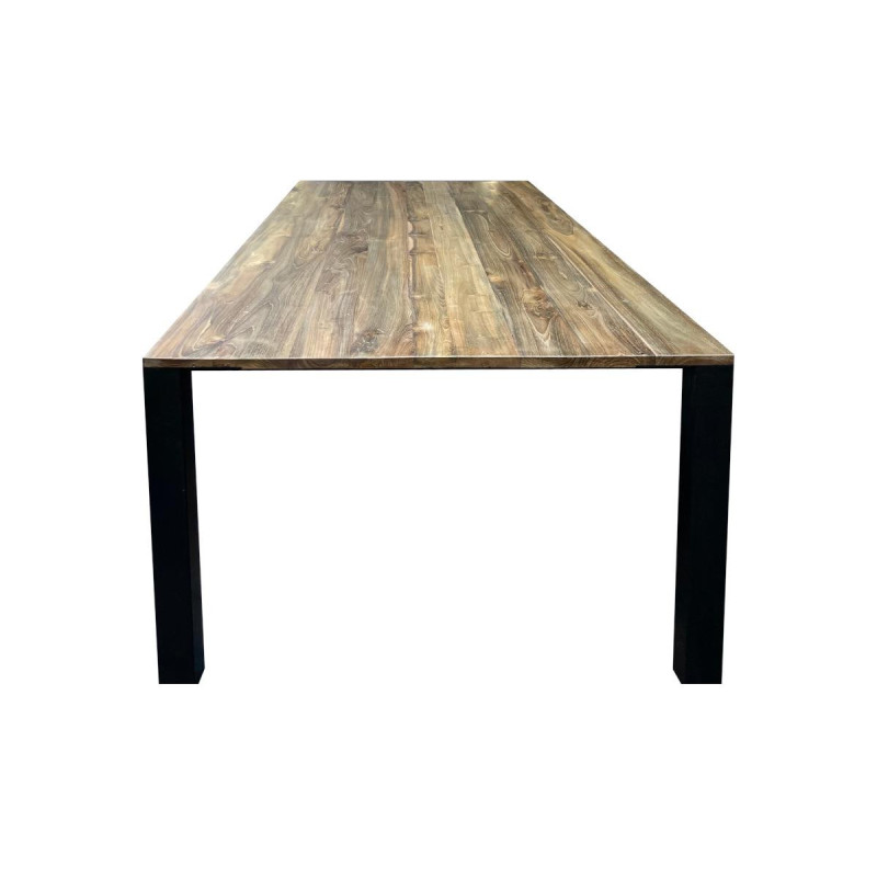 SARLES | dining table in reclaimed teak wood with black steel legs