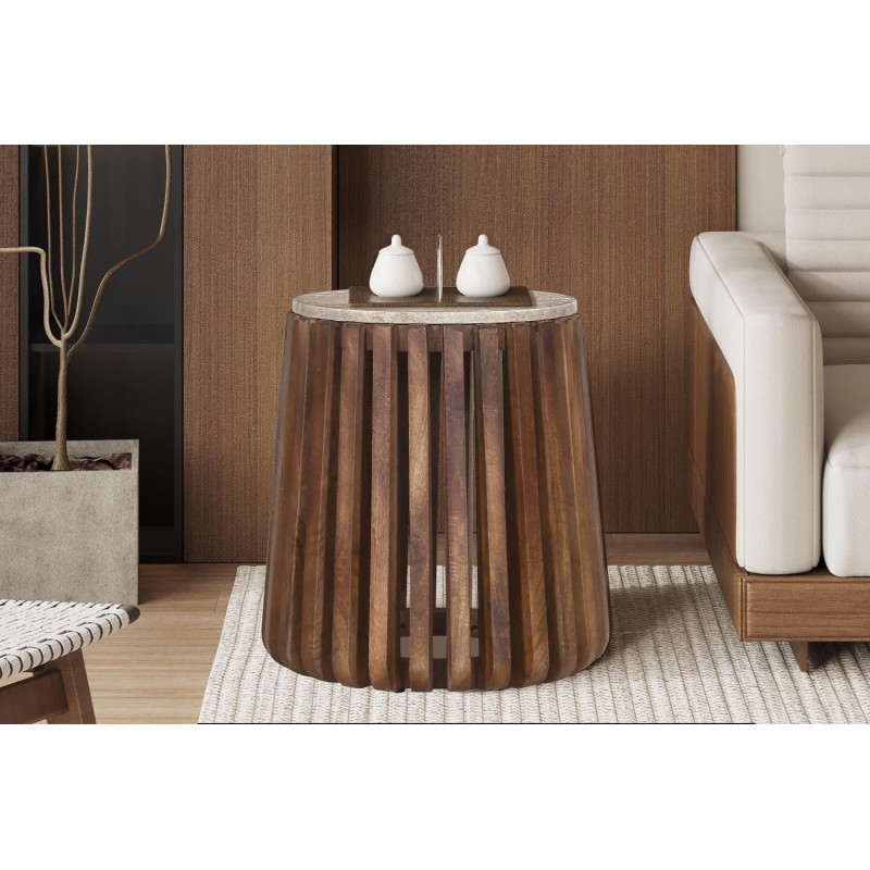 LUUK | Round side table in mango wood