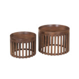 NOAH | Set of 2 round mango wood coffee tables