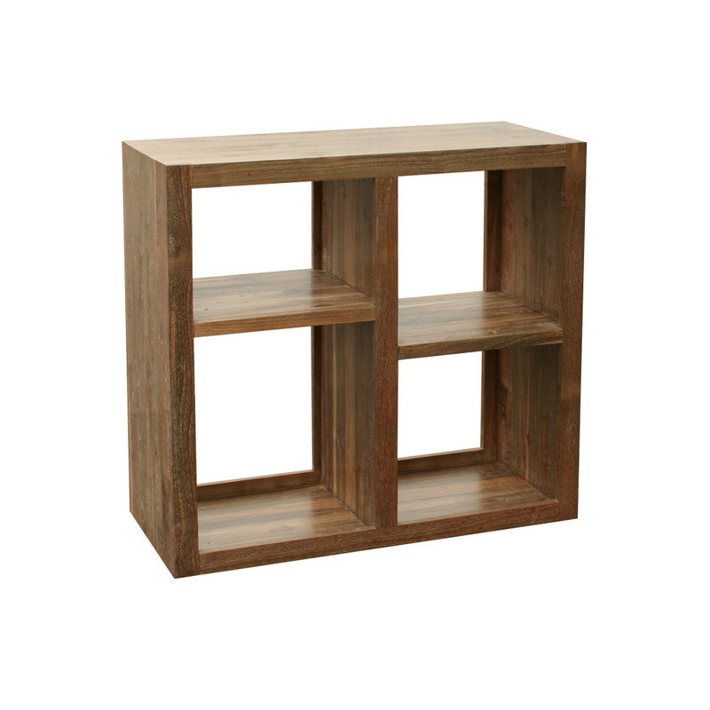 Yoga Rack In Teak With 2 Shelves Color Oldteak Natural Material Oldteak Dimension 90x85x40