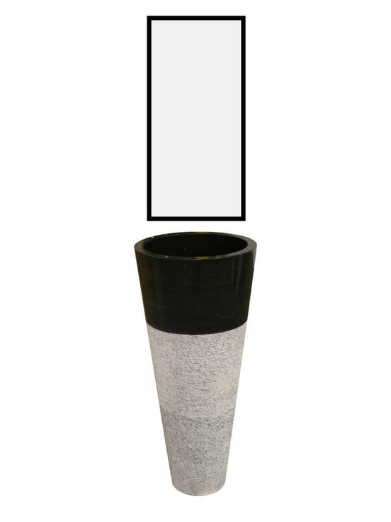 Cylinder washbasin in grey marble