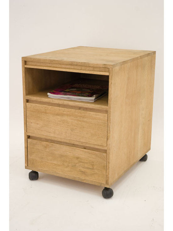 Office storage cabinet with 2 drawers, on wheels