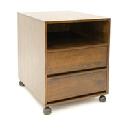 Office storage cabinet with 2 drawers, on wheels