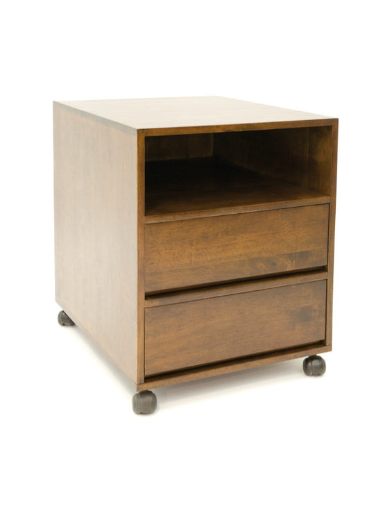 Office storage cabinet with 2 drawers, on wheels