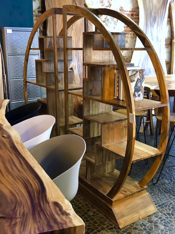 SHANDONG | China round bookshelf, asymmetric design