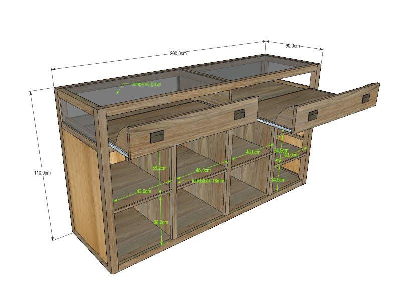 Retail counter cabinet