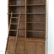 Sets of 2 attached bookshelves with ladder mo9084