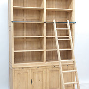 Sets of 2 attached bookshelves with ladder mo9084