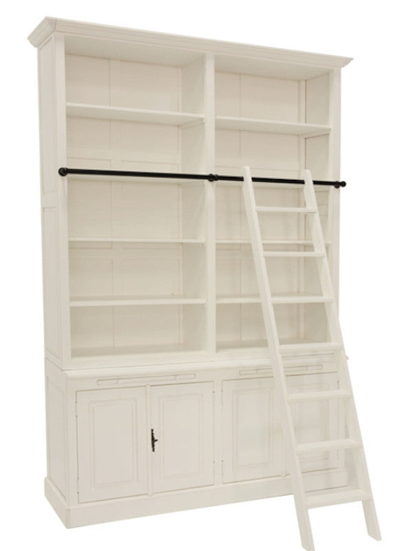 Sets of 2 attached bookshelves with ladder mo9084