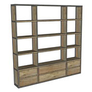 TIR012 | Bookshelf in reclaimed teak and steel
