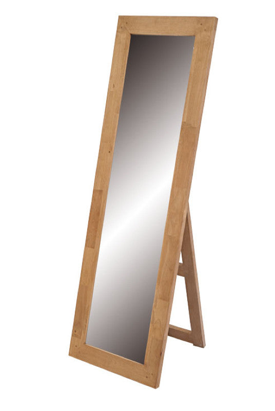 Mirror with wooden frame in Hevea