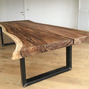 Large dining table with iron legs