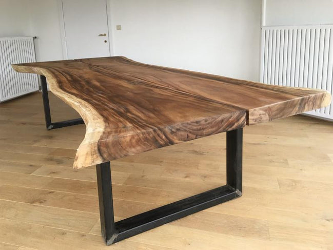Large dining table with iron legs