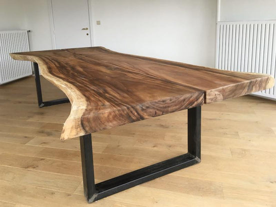 Large dining table with iron legs