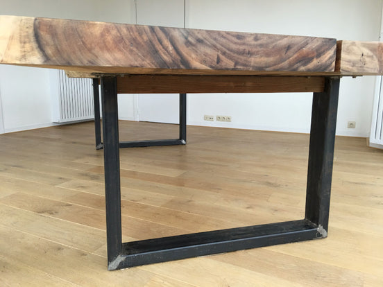 Large dining table with iron legs