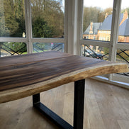 Large dining table with iron legs