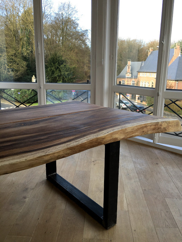 Large dining table with iron legs