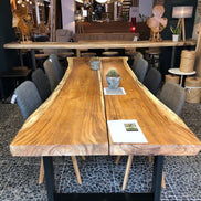 Large dining table with iron legs