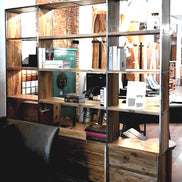 TIR012 | Bookshelf in reclaimed teak and steel