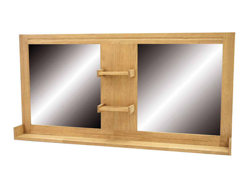 Bathroom mirrors with shelves