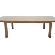 Extendable dining table, in solid hevea wood