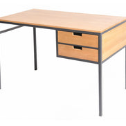 Desk with metal legs, 2 drawers