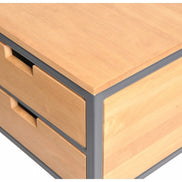 Desk with metal legs, 2 drawers