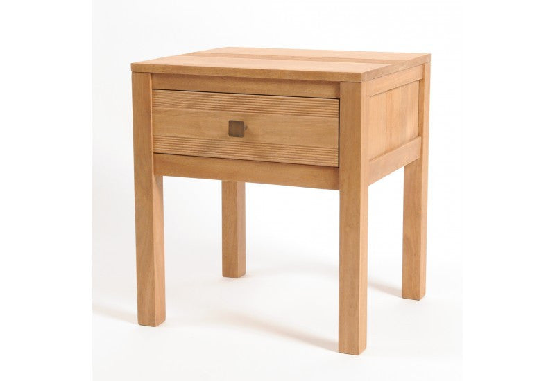 Bedside table with stripe carved pattern