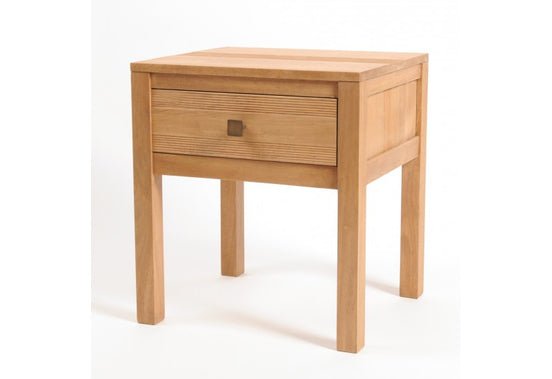 Bedside table with stripe carved pattern