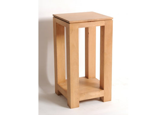 Squared console / lamp stand in solid hevea wood
