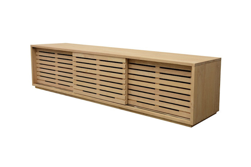 TV cabinet 3 sliding doors slats