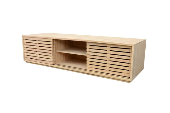 TV cabinet 3 sliding doors slats