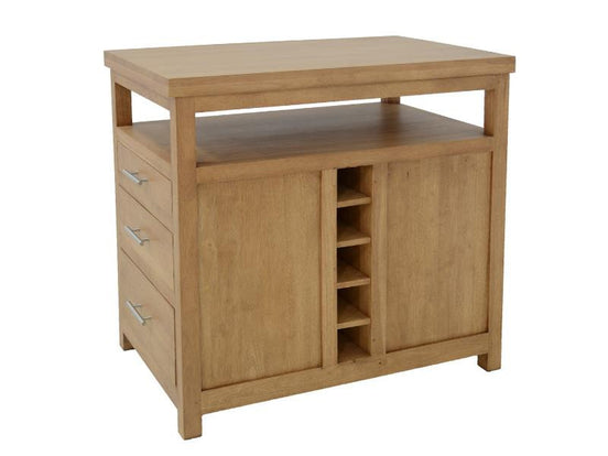 Center kitchen cupboard, 2 doors, 3 drawers (wooden top)