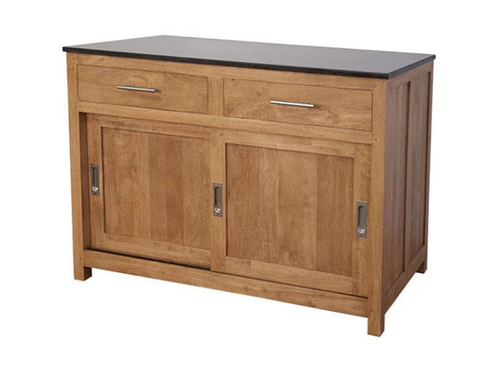 Kitchen under sink storage cabinet 2 doors, false drawer (wooden worktop)