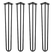 Set of 4 steel legs, hairpin shape