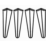 Set of 4 steel legs, hairpin shape