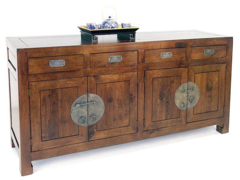 Chinese style sideboard, in solid hevea wood