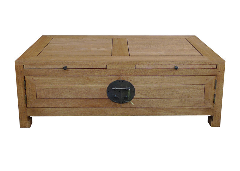 Low table with 2 sliding trays