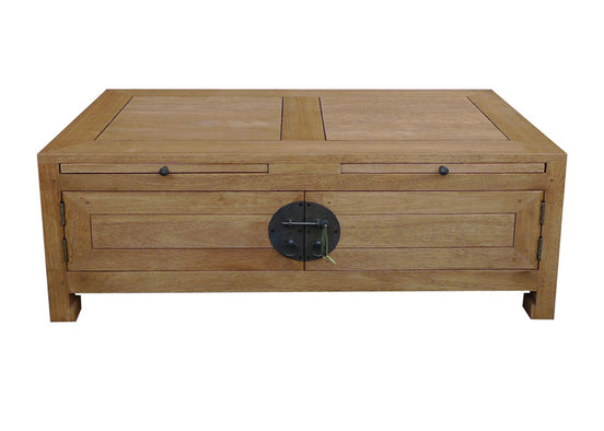 Low table with 2 sliding trays