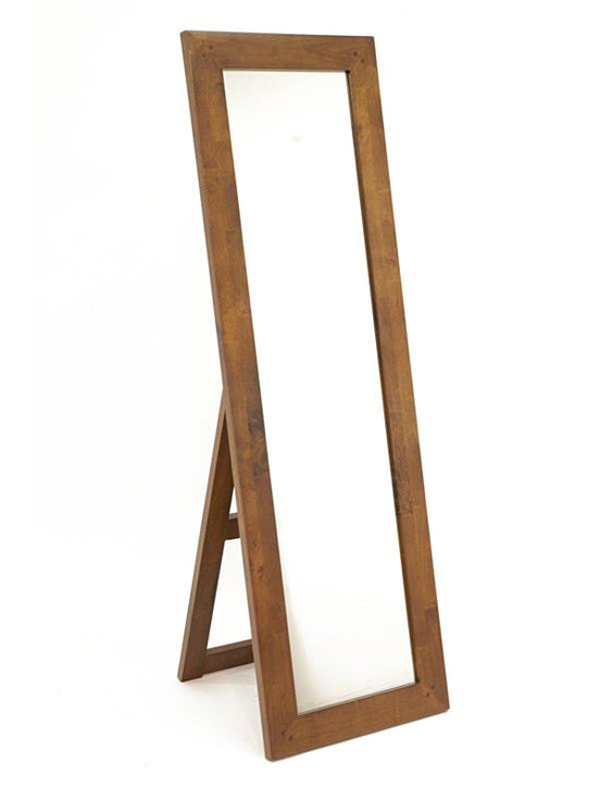 Mirror with wooden frame in Hevea