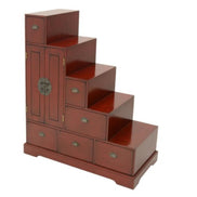 Chinese staircase cabinet 6 drawers, 2 doors