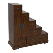 Chinese staircase cabinet 6 drawers, 2 doors