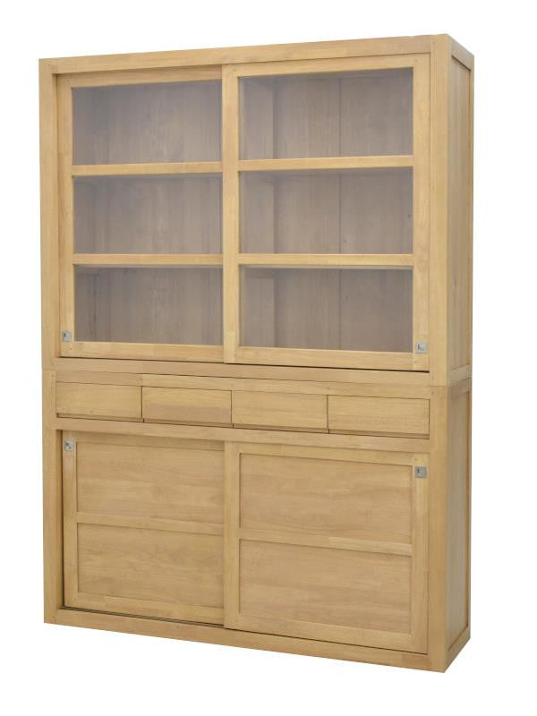 Display cabinet with 4 sliding doors & 4 drawers
