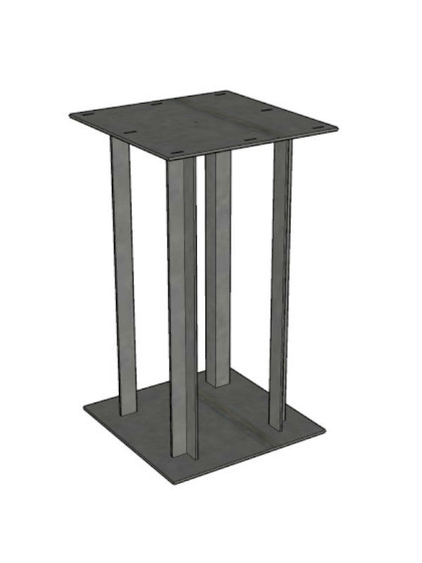 Table leg in metal