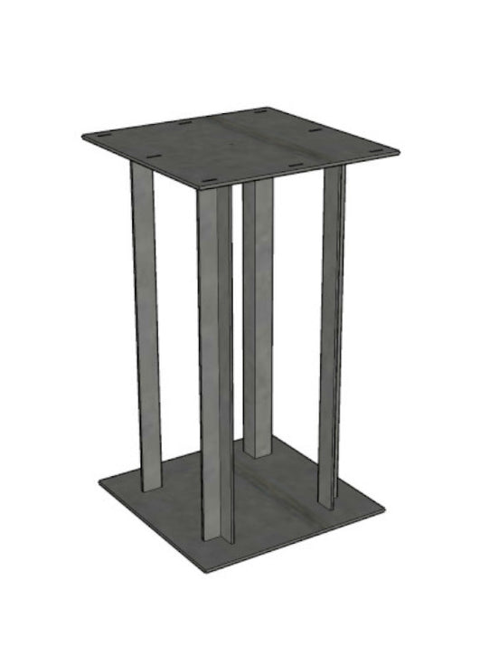 Table leg in metal