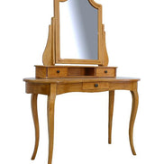 Rounded dressing table with curved legs & 3 drawers