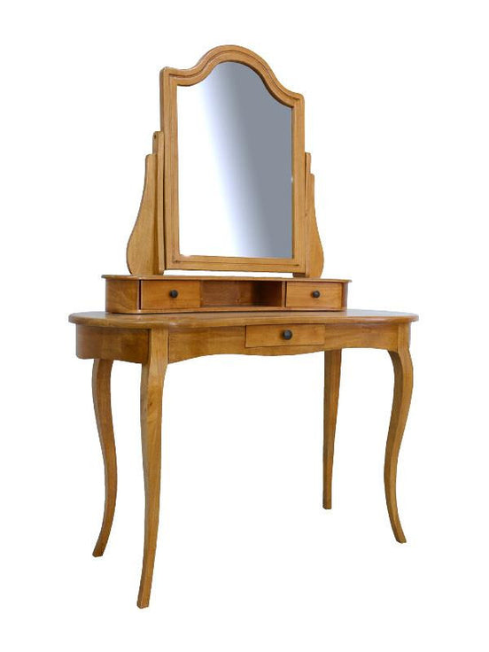 Rounded dressing table with curved legs & 3 drawers
