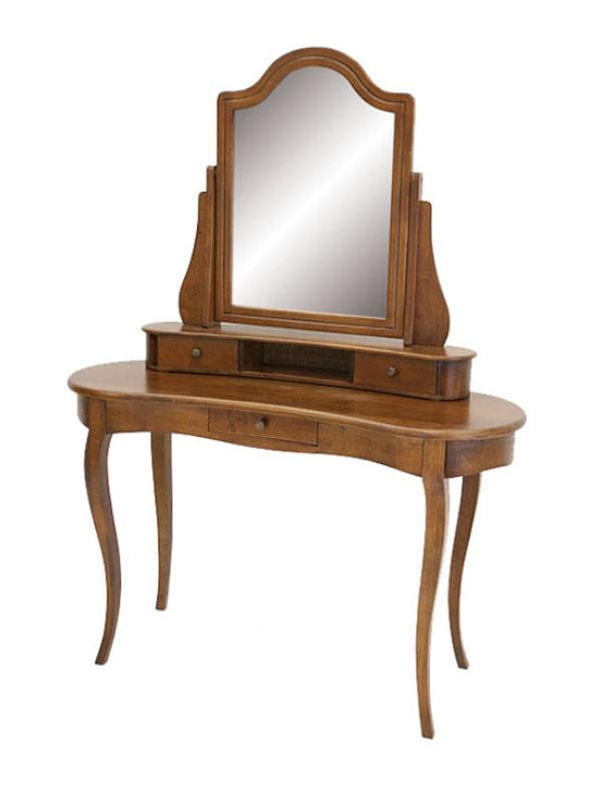 Rounded dressing table with curved legs & 3 drawers