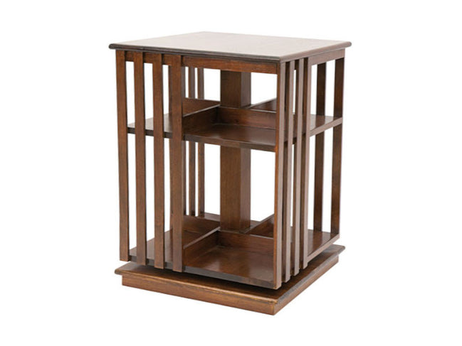Revolving bookshelf with 2 shelves
