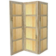 Reclaimed teak and bamboo room divider   3 panels